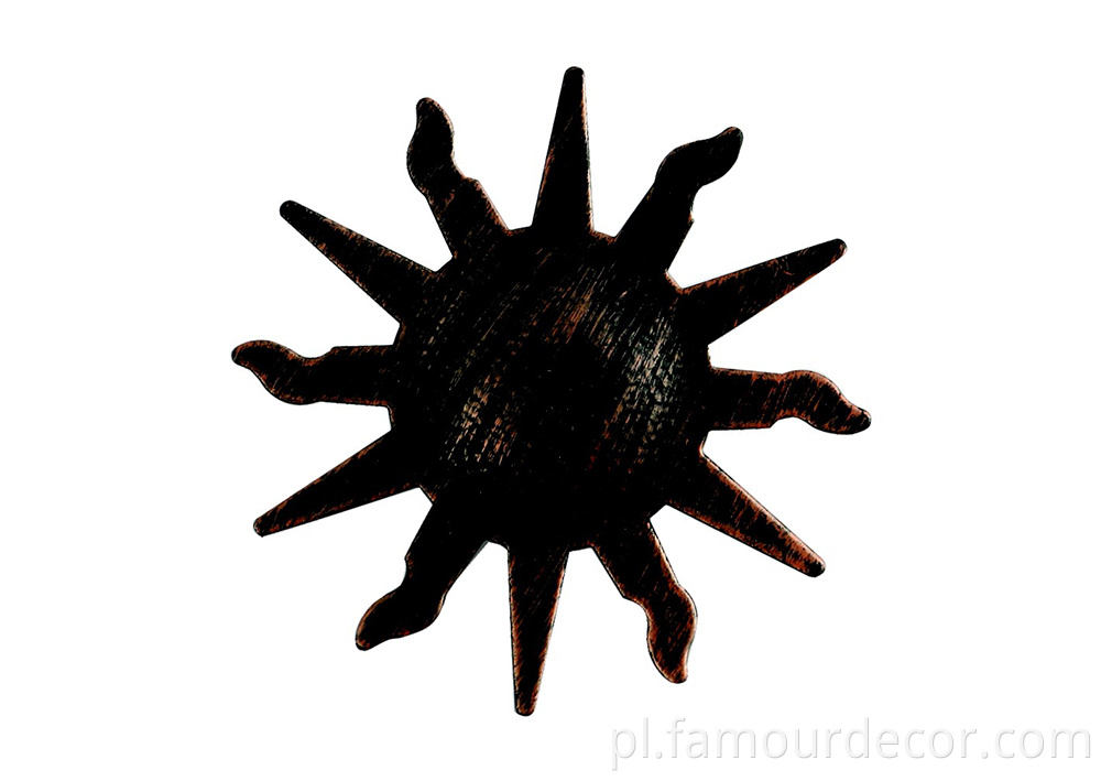 Sun-shaped wrought iron head curtain rod